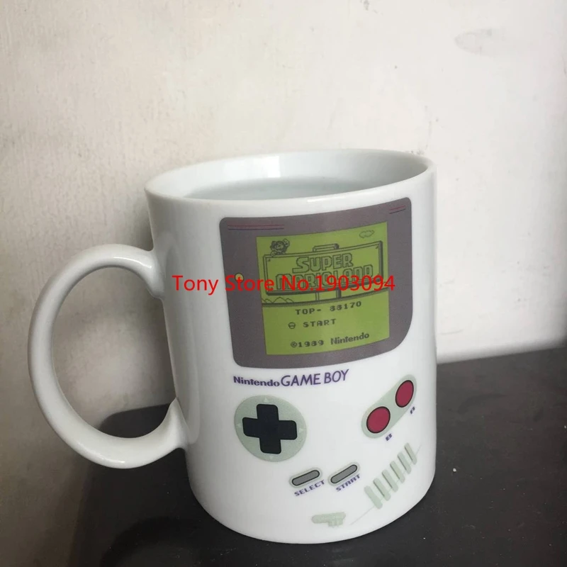 24 шт./лот, керамическая кружка nintendo Game Boy для домашнего офиса, белая фарфоровая кружка для молока, пива, кофе, меняющая цвет, посуда для напитков