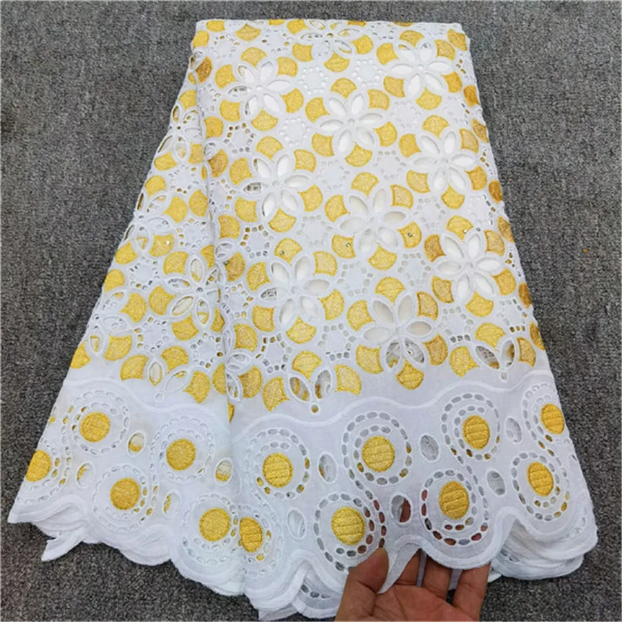 Африканская сухая кружевная ткань, высокое качество, хлопок, кружево, горячая Распродажа, швейцарская вуаль, кружевная ткань из Дубая, африканская ткань, 5 ярдов
