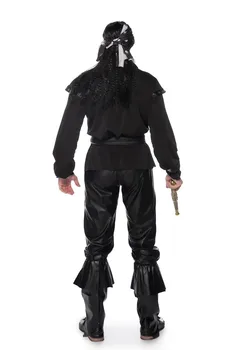 

1pc New Halloween Carnival Pirate Captain Costume One Eyed Pirate Party Performance Costume Navigator Performance Costume