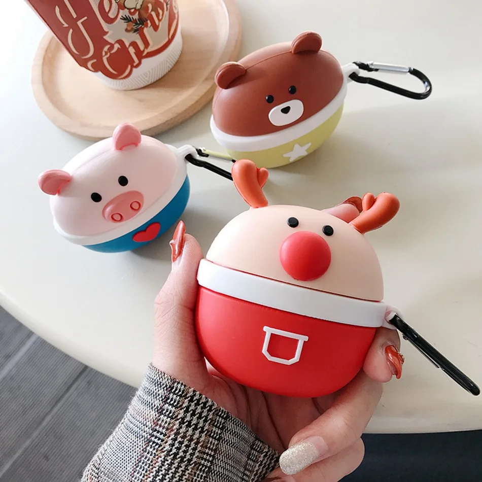 Чехол для наушников Airpods 2 чехол силиконовый милый цветной Медведь обложка Микки