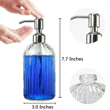 

18oz Liquid Soap Dispenser Shampoo Shower Gel Lotion Storage Glass Press Bottle 2020