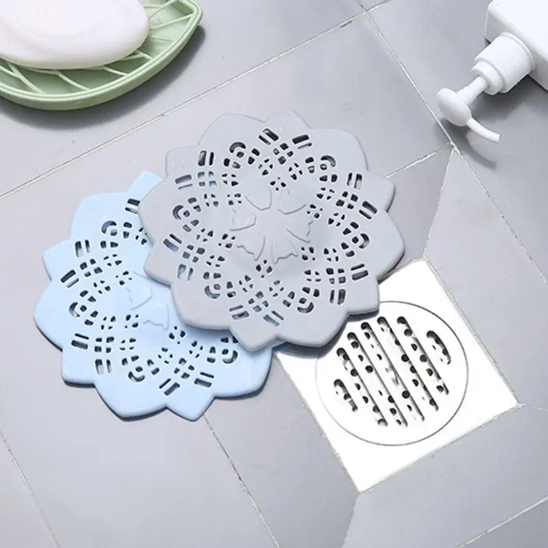 2pcs Flower Hair Catcher Bath Drain Bathroom Shower Strainer Kitchen Sink Cover 448A