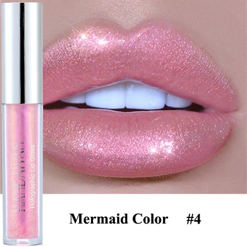 

Mermaid Holographic Lip Gloss Lip Tattoo Liquid Lipstick Glitter Lip Gloss Plumper Makeup Shimmer Lip Tint rouge a levre