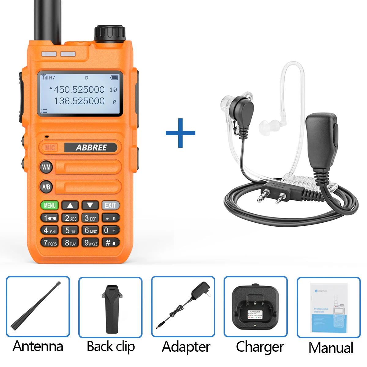 baofeng walkie talkie ABBREE AR-F5 Automatic Wireless Copy Frequency Walkie Talkie  Large LCD Display Upgrade Baofeng UV-5R Long Distance Radio baofeng walkie talkie Walkie Talkie