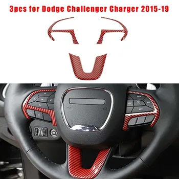 

Car Accessories Carbon Fiber Style Steering Wheel Cover Trim For Dodge Challenger/Charger 15-19 Fashional Style