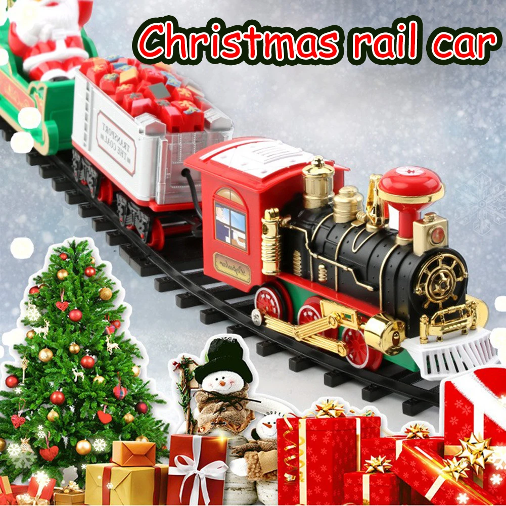 Will The Trains Be On Christmas Day 2022 2022 Christmas Mini Electric Train Rail Car With Sound Light Railway Train  Kit Model Children Educational Toys New Year Gift|Diecasts & Toy Vehicles|  - Aliexpress