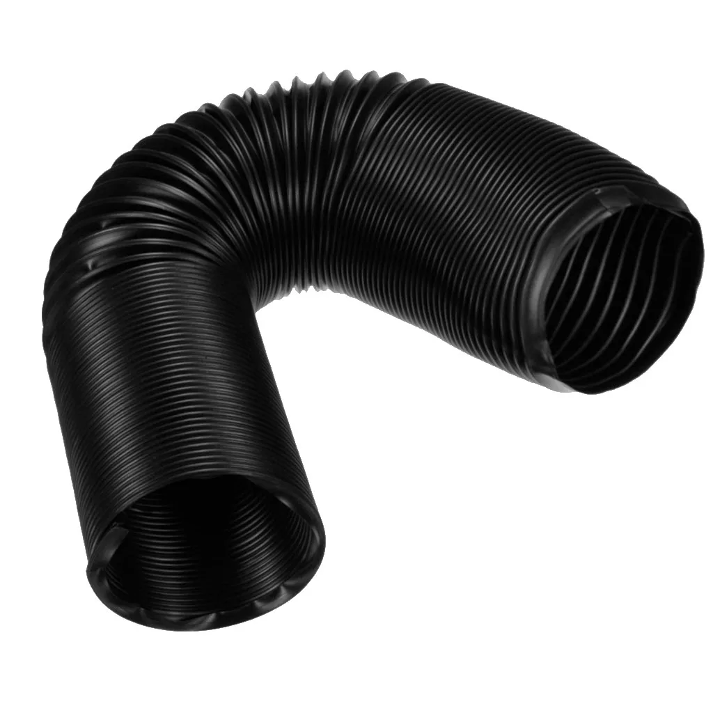 Car Air Filter 75mm Cold Air Intake Hose Ducting Feed Pipe Flexible Black