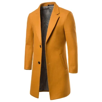 

Men's Wool Coat New Autumn Winter Solid Color Simple Wool Blends Male Business Casual Trench Jacket Overcoat Big Size M-5XL 6XL