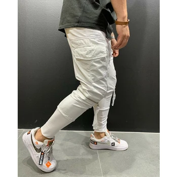 

arrival Mens Slim Fit Solid Tracksuit Sport Gym Fitness Workout Autumn Casual Joggers Pants Trousers M-3XL 2019 New