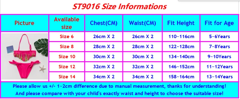 От 5 до 16 лет купальный костюм для девочек из двух предметов; купальный костюм для девочек с кисточками; детский купальный костюм; Детские комплекты бикини; Infantil-ST9016/ST116