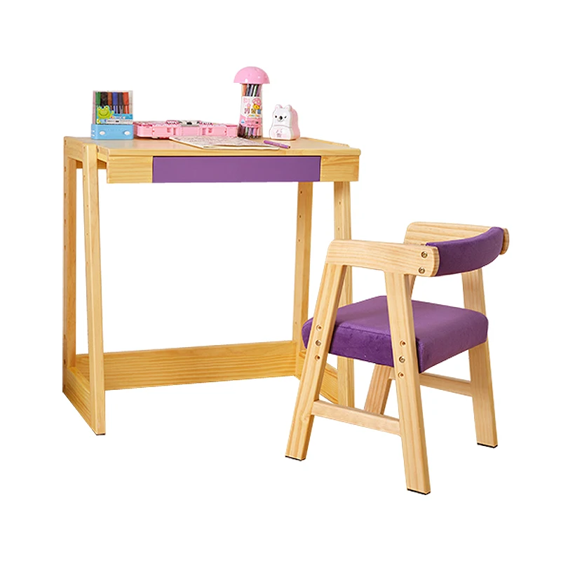 New Durable student desk chair set the height adjustable children learning table solid wood furniture set multicolor optional New Durable student desk chair set the height adjustable children learning table solid wood furniture set multicolor optional