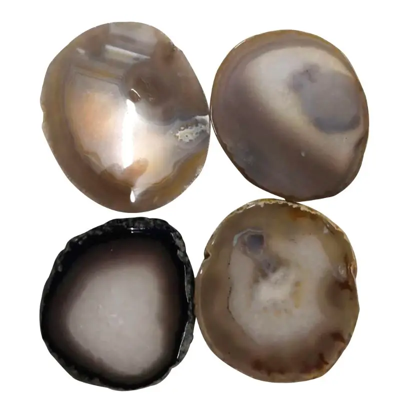 

Agate Coasters For Drinks, BIG Natural Crystal Stone Slice Set of 4-Pack Random Sizes Between 3.15 And 4" AXYD