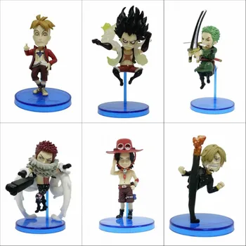 

6pcs One piece Anime Figure Luffy Solon Yamaji Phoenix Marco Ace Solon Katakuri Action Figure Collection Children Toys gift 7cm
