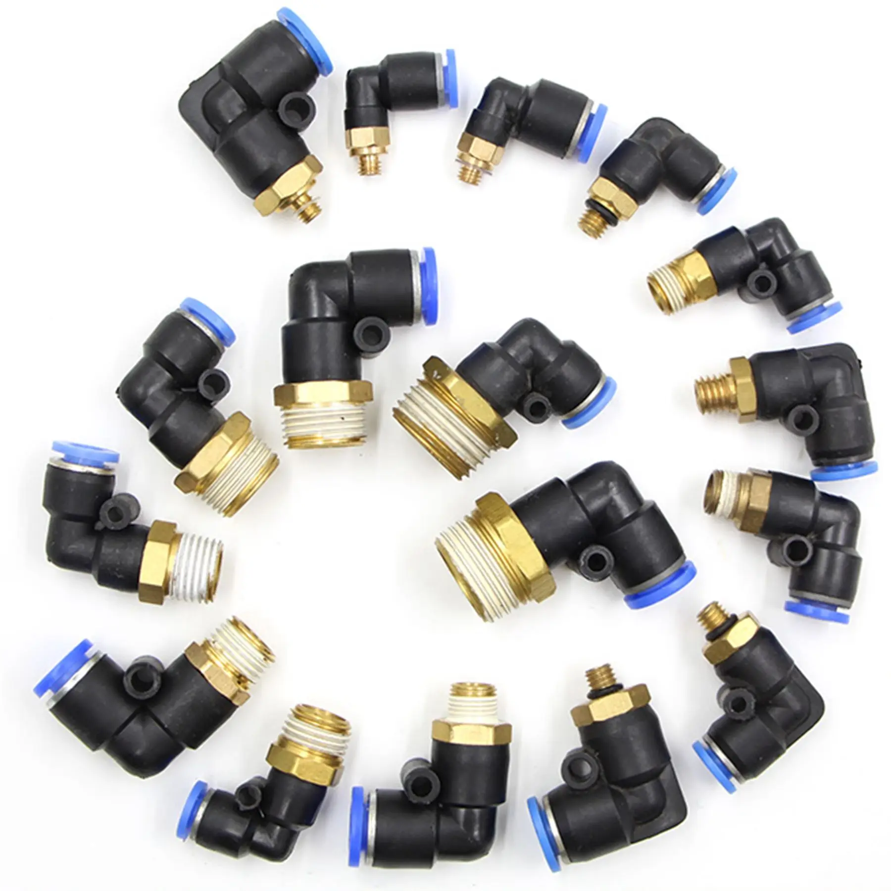 M5 1/8 &quot1/4" 3/8 &quot1/2" BSP папа x 4/6/8/10/12/14/16 мм Пневматический Локоть Push In Air Tool