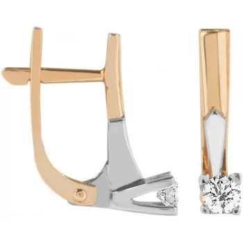 

Ivel earrings with 2 diamonds in red gold