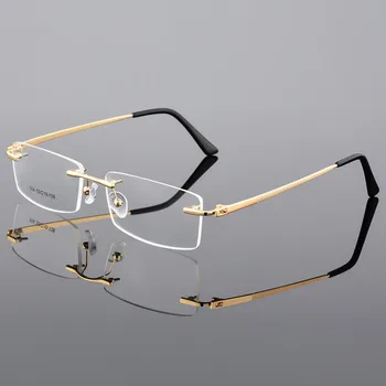 

Rimless Alloy Optical Glasses Frame Men Ultralight Square Myopia Prescription Eyeglasses 2019 Frameless Full Frame Eyewear