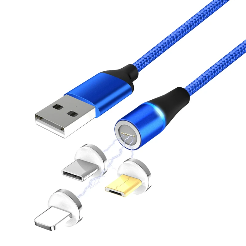 XIN-MUM 3A Быстрая зарядка USB кабель для iPhone 11 Pro Max& USB TypeC 1 м светодиодный магнитный кабель и Micro USB для samsung Xiaomi huawei