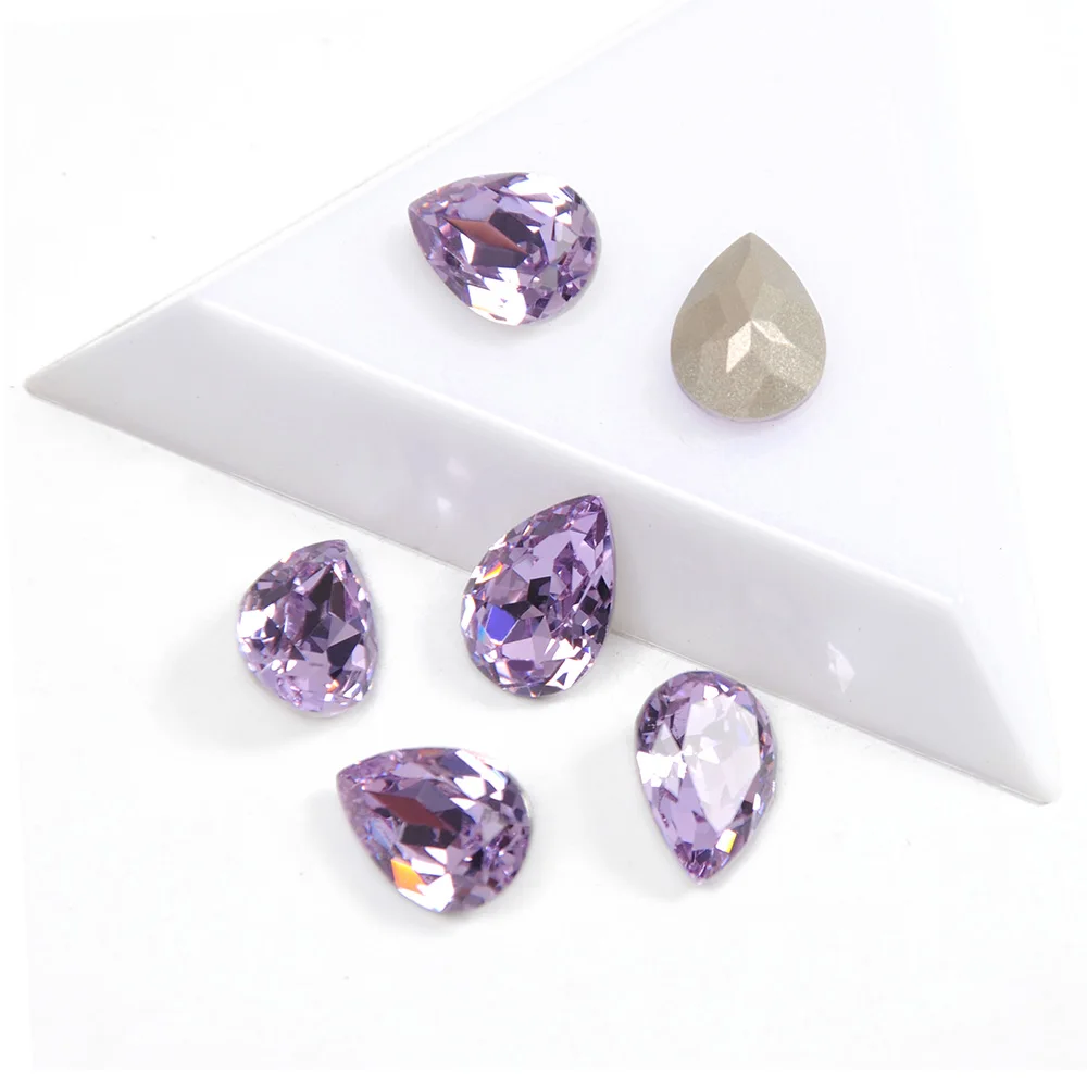 Kopen YANRUO 4320 Drop Violet K9 Crystal Naaien Strass Kristal Glas Decoratieve Kristallen Stenen Diamanten voor kleding