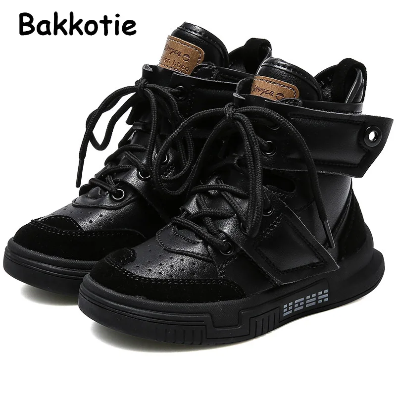 Bakkotie 2019 г. детские зимние модные высокие кроссовки детская повседневная обувь из