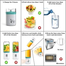 XMX-портативный блендер USB персональный блендер для смузи на ходу/путешествия, молочный коктейль, смузи, лед. Мини блендеры процессор миксер м