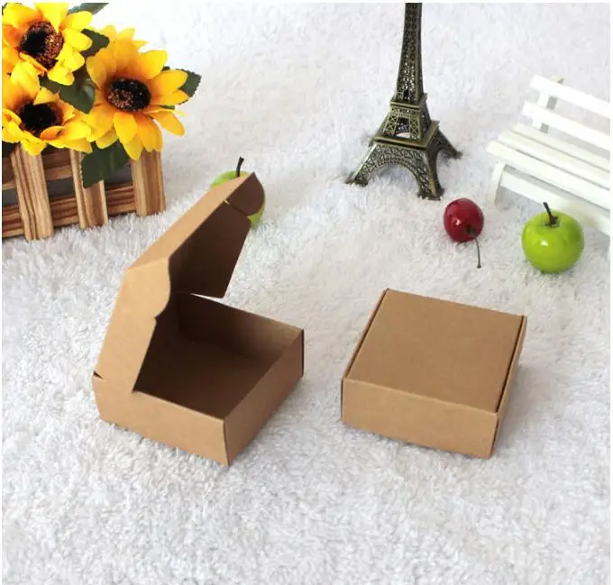 

10pcs 24 sizes Natural Brown Kraft Paper Box Cajas de Carton Box DIY Soap Packaging Box Wedding Favors Candy Gift Box