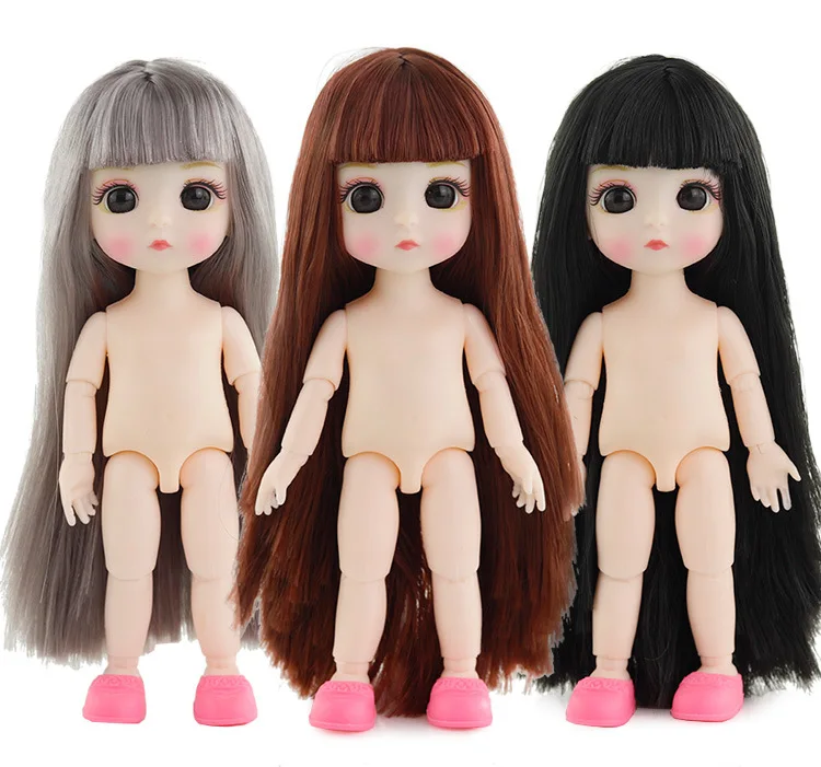 16 см BJD кукла красивая принцесса кукла Детские куклы аксессуары 3D глаза 13 суставов подвижное обнаженное тело DIY волосы куклы игрушки для девочек