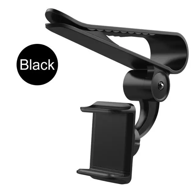 Универсальный автомобильный держатель для мобильного телефона с солнцезащитным козырьком, 360, gps держатель, автомобильный мобильный зажим для смартфона D25 - Цвет: Black