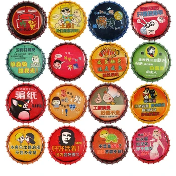 

Traditional Chinese Characters Humorous Art Paintting Round Plate Plaque Shabby Metal Beer Bottle Cap Sign Pub Bar Craft Decor