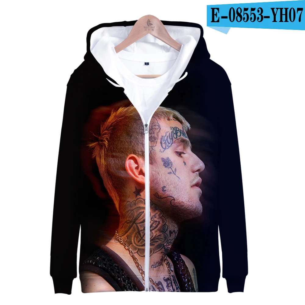 3d Хип-хоп певица lil peep модная Толстовка для женщин и девочек детская толстовка куртка с капюшоном пальто на молнии Одежда - Цвет: 3d