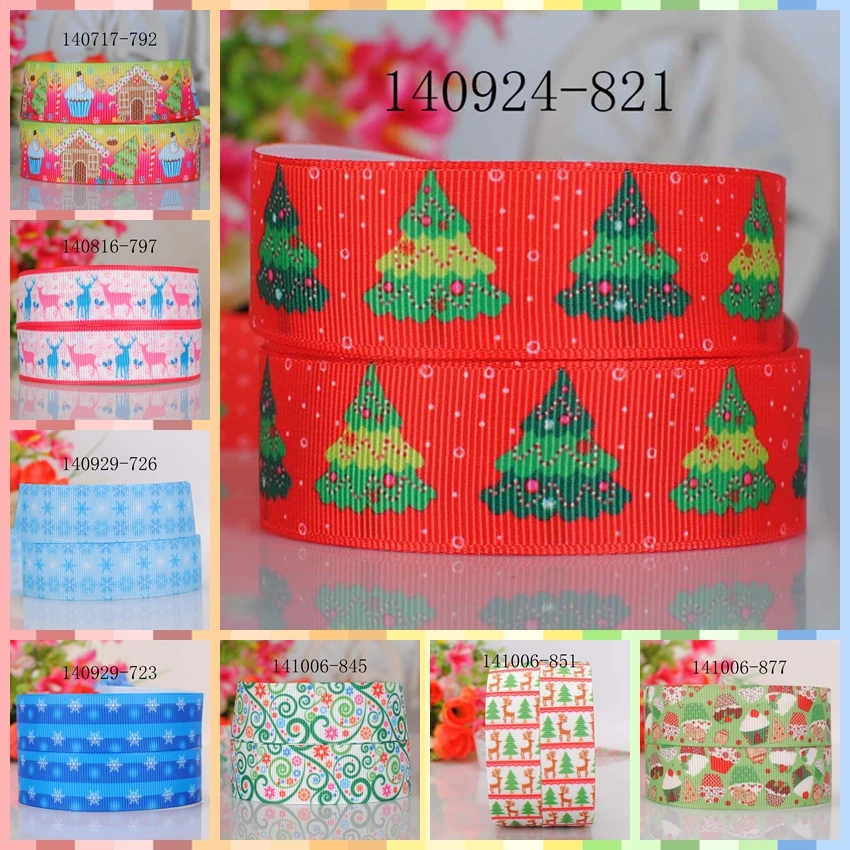 

10yards -different sizes -Christmas snowflake ribbon printed Grosgrain ribbon