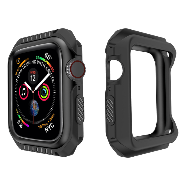 Silicone+Hard Armor Case for Apple Watch 1 2 3 4 5 6 SE Protective Bumper Cover 38 40MM for iWatch 42 44MM Accessories