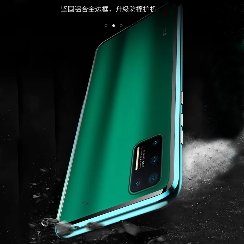 Изумрудно-зеленый чехол для Smartisan Nut Pro 3, металлический двухсторонний чехол из закаленного стекла, гайка Pro3, алюминиевый прозрачный чехол