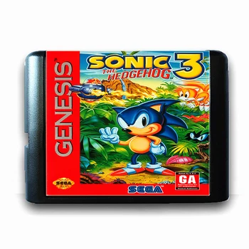 

Sonic the Hedgehog 3 for 16 bit Sega MD Game Card for Mega Drive for Genesis US PAL Version Video Game Console