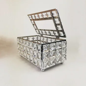 

European-Style Square Crystal Tissue Net Red Paper Extraction Box, DIY Box Home Tissue Box