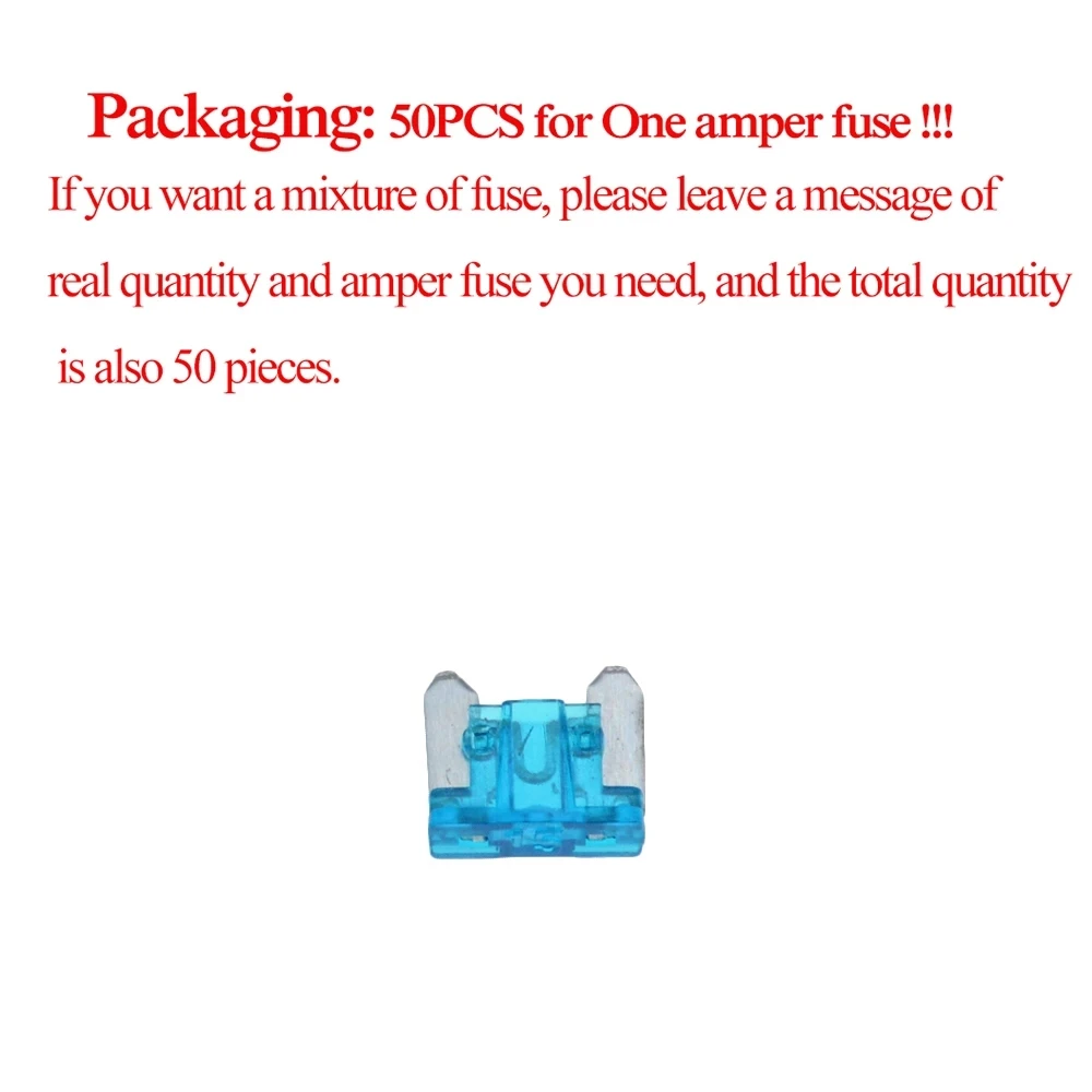 50PCS/Box Mini Car Fuses 2A 3A 5A 7.5A 10A 15A 20A 25A 30A 35A with Box Clip Assortment Auto Micro Blade Type Fuse Set Truck car fuses kit