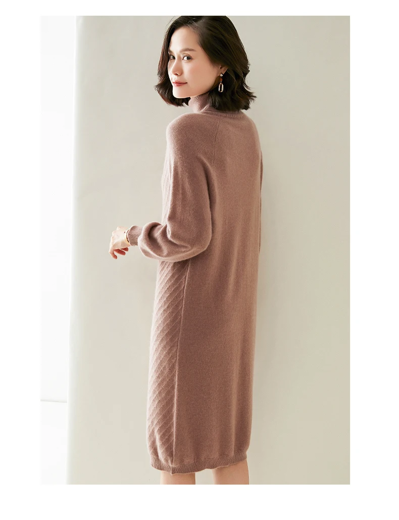 Vestidos de Alta Adishree Mulher Inverno Cashmere Blusas Outono Malha Pullovers Qualidade Quente Feminino Espessamento Gola Alta 100% 4 High Quality Moda Feminina