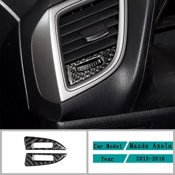 

Carbon Fiber Car Accessories Interior Air Conditioning Vent Outlet Panel Decals Cover Trim Stickers For Mazda Axela 2017 2018