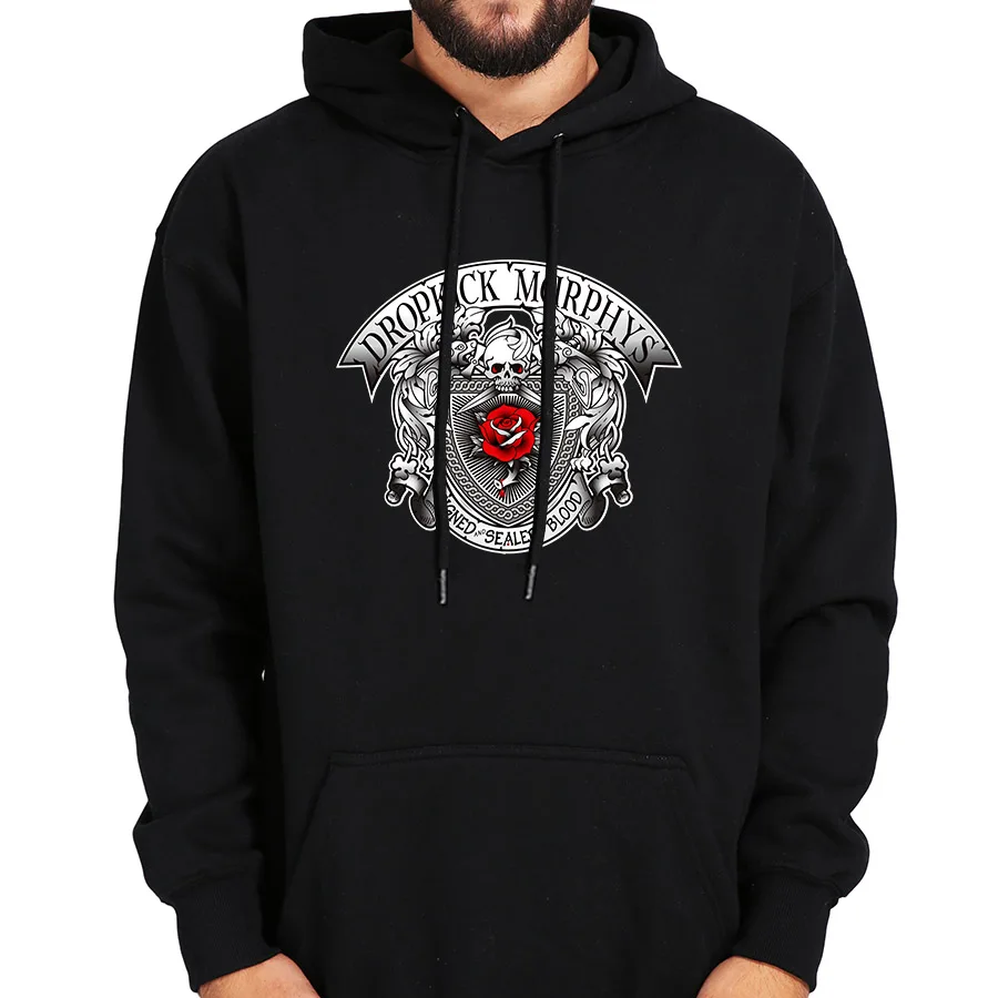 

Dropkick Murphys Hoodies Signed And Sealed in Blood Rose Sweatshirt Men NEW Hoodies Male Long Sleeve Black Gray EU Size