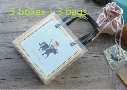 3 box set and 3 bags 15*15*6,5 см 3 набора Золотой Розовый Синий Принцесса Принц дизайн бумажная коробка+ сумка как детский душ День рождения Подарочная упаковка «сделай сам» использования - Цвет: 3 box set and 3 bags