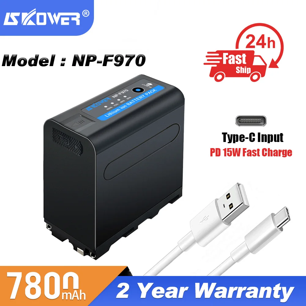 Camera Battery NP-F970 For Sony DCR DSR Camcorder GVM LED Lights Panels Video Monitors Replacement NP-F550 F Seires 7800mAh