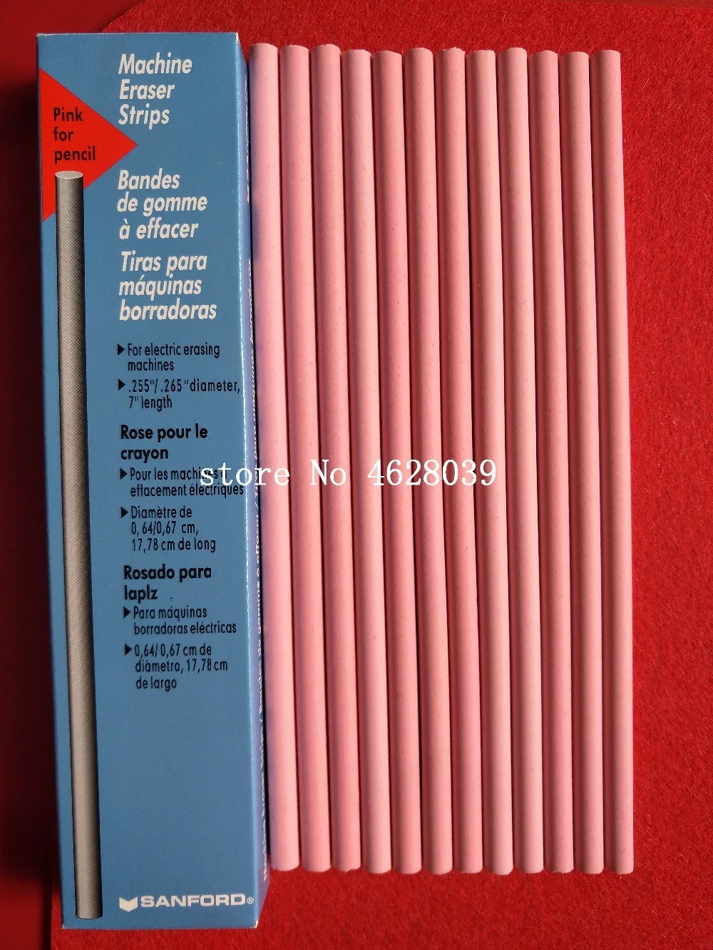 Sanford machine eraser strips no.74 (75215) インクテスト用ピンク、EF74 75215ペンシルスペシャル耐摩耗性テスト用最高品質vv