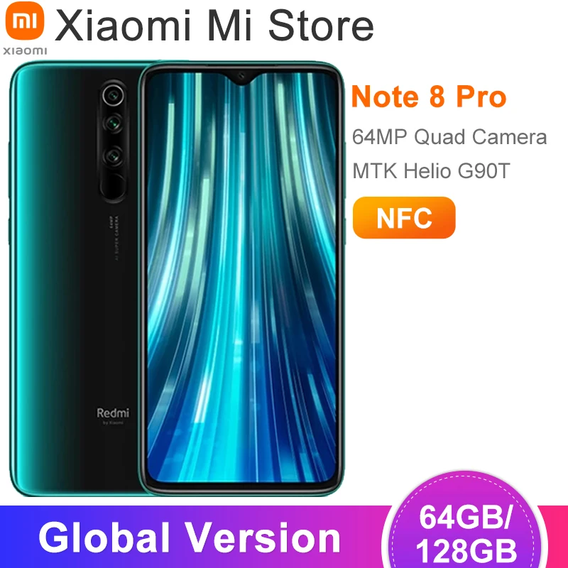 Смартфон Xiaomi Redmi Note 8 Pro 6 ГБ 64 глобальная версия дюйма Восьмиядерный процессор Helio