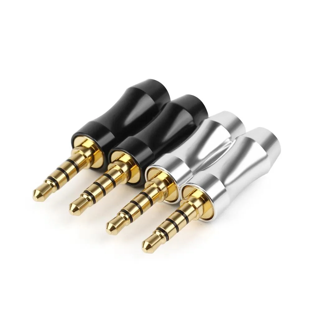 10PCS 3 5MM Jack Male Balanced Plugs Copper Gold Rhodium Plating Headphone Plug Metal Splice Adapter Speaker Audio Connectors