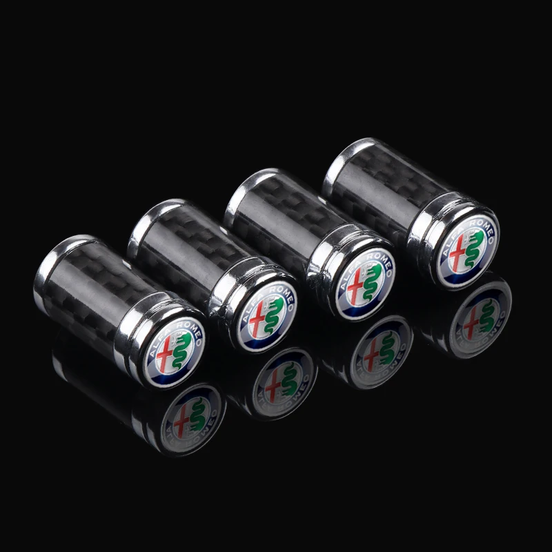 4Pcs Car Styling Carbon Fiber Tire Valve Caps For Honda Mugen Opel Kia Lada Alfa Romeo Mitsubishi Subaru Renault Car Accessories