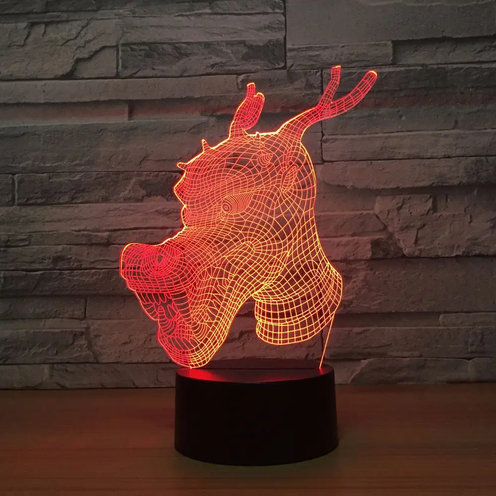 [Seven Neon] дракон Огненный Дракон акриловая 7 цветов Настольная лампа 3D лампа детский подарок Новинка Светодиодный Ночник светильник Сокол миллениума светильник