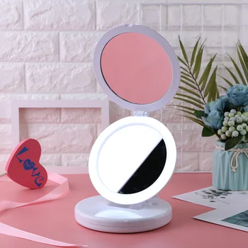 

LED Makeup Mirror Multi-functional USB Connect Cable Chargeableable Mini Cosmetic Mirror Durable Portable Makeup Tool