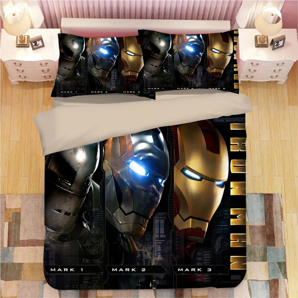 Marvel, Мстители, Железный человек, Комплект постельного белья, пододеяльник, стеганное одеяло Tony Stark, Комплект постельного белья s, постельное белье, Комплект постельного белья(без простыни