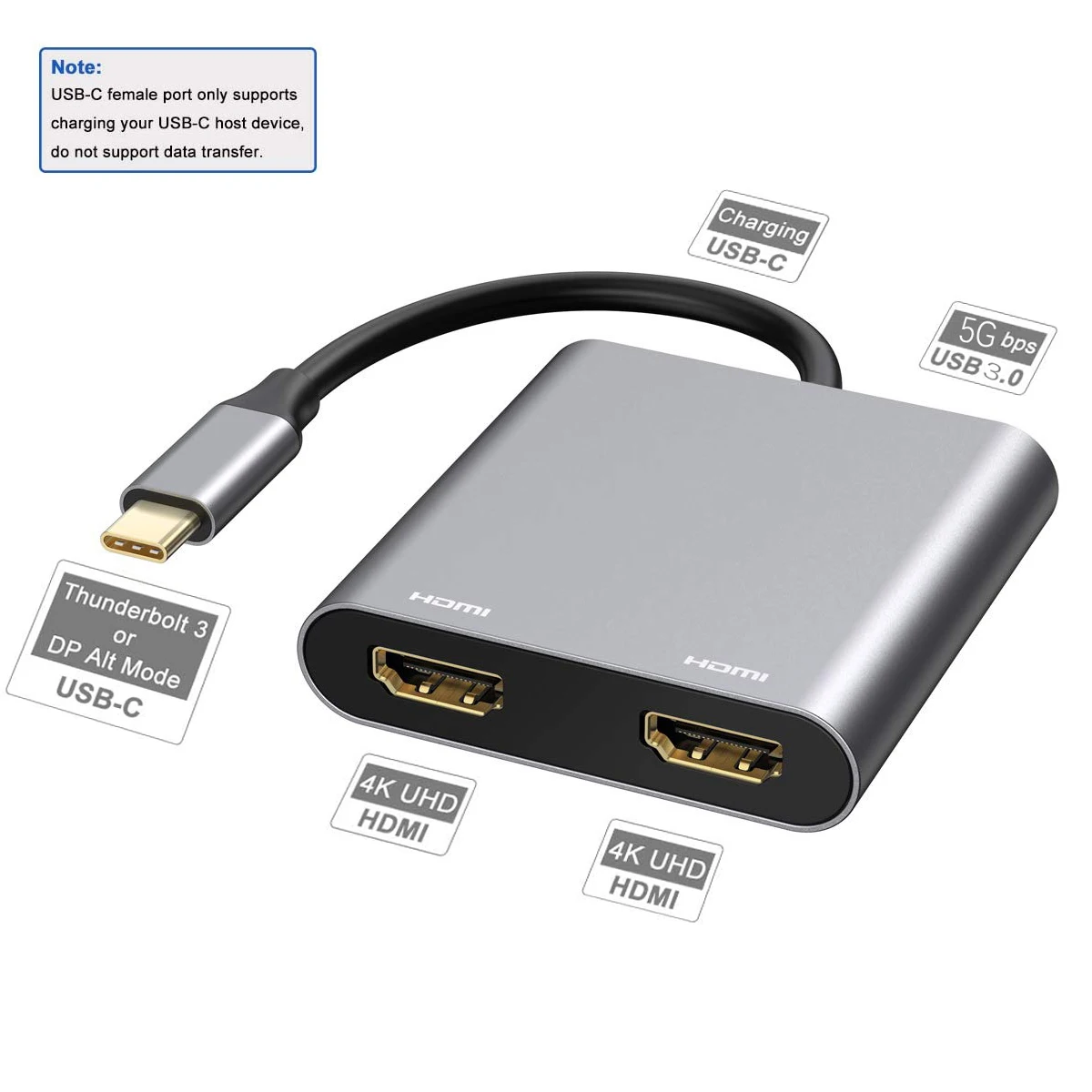 tipo c para Daul Adaptador para Macbook Hdmi-compatível com 4k pd Hub Nintendo Samsung s9 Dex Huawei P20 Xioami 10 tv Vga Usb c 3.0 87w 2 vga usb c 3.0 87w pd hub