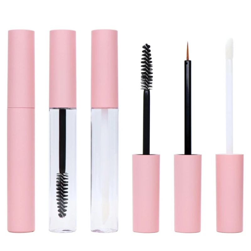 

DIY 10ml Pink black empty eyelashes tube transparent Eyeliner mascara tube Lip Gloss Tube Refillable Bottles container