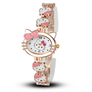 

20pcs 4 colors Cartoon Cat Watch for Kids Children Girls Cute Watch Quartz Bracelet Wrist Watches wholesale girls birthday Gifts